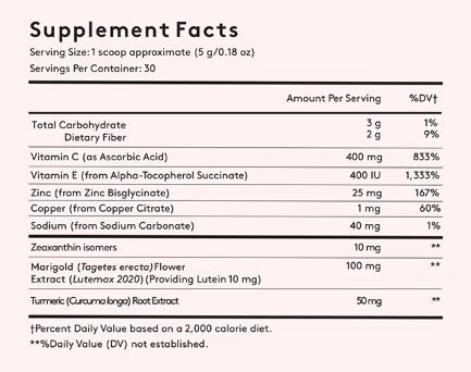 Ocuvision AREDS2 Vitamin Powder Nutrition Facts